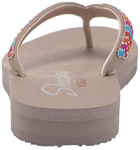 Skechers Skechers Cali Women's womens Meditation - Tribe Vibez Flip Flop, Taupe, 8 US