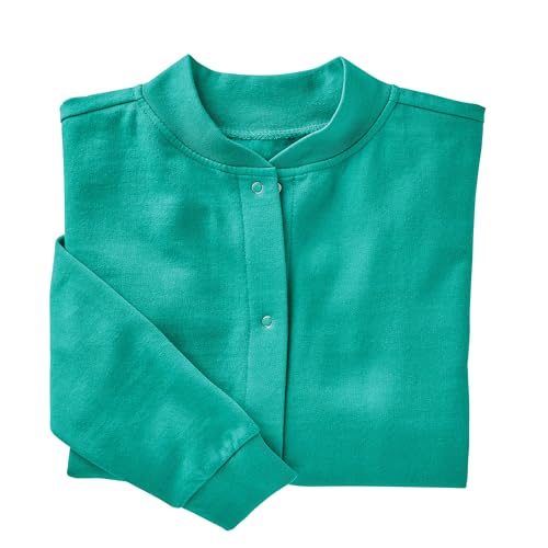 Image of AmeriMark Women Fleece Snap Button Cardigan Sweatshirt Coat - Ladies Soft Lightweight Warm Long Sleeve Jacket with Pockets
