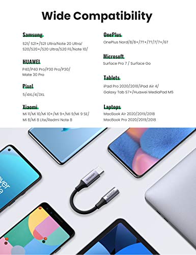 UGREEN USB C naar 3.5mm Aux Adapter Compatibel met Galaxy S23 Ultra, S23+, S23, S22 iPad Pro/Air/Mini 2021 MacBook Pro… - Afbeelding 6