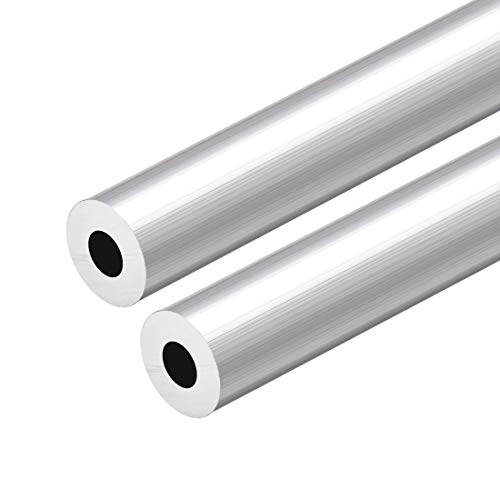 sourcing map 6063 Aluminio Redondo Tubo, 300 mm de Largo, 16 mm de Diámetro Exterior, 7 mm de Diámetro Interior, Tubo Recto de Aluminio sin Costura, 2 Piezas