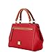 Dooney & Bourke Designer Handbags for Women, Pebble Grain Leather Small Satchel Bag with Crossbody Strap - Red