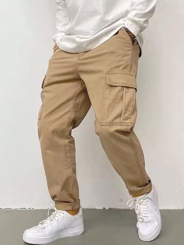 Image of Leriya Fashion Men's Cargo Pants | 4 Pocket Cotton Cargo Joggers for Men | Loose Fit Stylish Pant with Pockets | Casual Baggy Trousers & Streetwear Lower