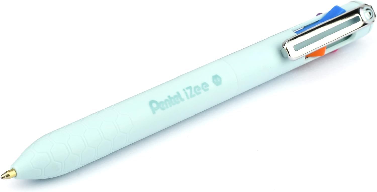 Pentel BXC470-LC - Bolígrafo de 4 colores (naranja, azul claro, rosa/violeta) con pulsadores laterales en color de escritura, 0,5 mm de grosor de trazo, rellenable, 1 unidad