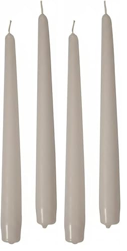 Cereria di Giorgio Risthò konische Kerzen für Kerzenhalter, Paraffinwachs, Taupe, 2,2 cm, 10 Stück (Packung mit 2)