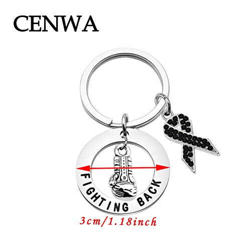 Image of CENWA Melanoma Cancer Awareness Gift Black Ribbon Survivor Gift Skin Cancer Survivor Narcolepsy Awareness Cancer Support Gift