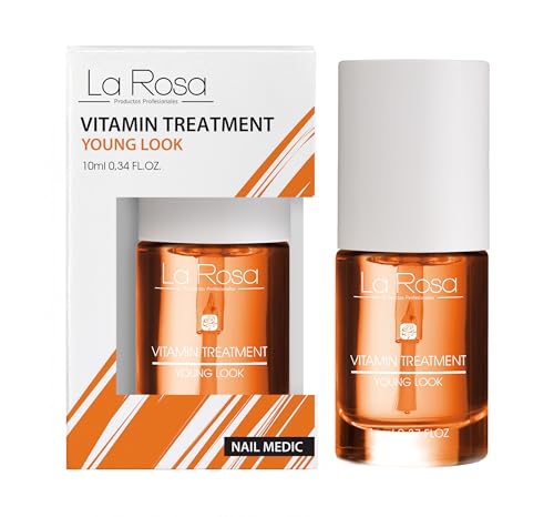 LaRosa VITAMIN TREATMENT - Cuidado de Uñas con Vitaminas C, E, F y B5 - Regeneración y Protección para Uñas Frágiles y Quebradizas - 10 ml