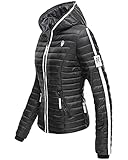 Leicht taillierter Schnitt Navahoo Damen Stepp Jacke Reiter Damenjacke Herbst Winter Übergang NEU Kimuk Prz Schwarz S - 36