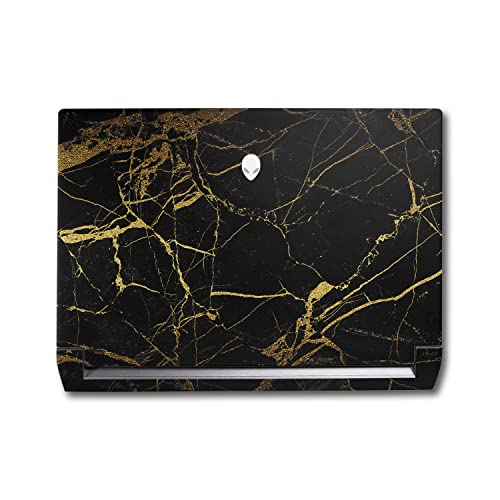 Image of MightySkins Skin Compatible with Alienware M17 R5 (2022) Full Wrap Kit - Black Gold Marble | Protective, Durable, and Unique Vinyl Decal wrap Cover | Easy to Apply & Change Styles | Made in The USA