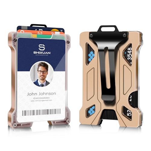 ID Badge Holder with Retractable Clip, Credit Card Holder, Keychain Wallet, Name Badge Holders, Business Card Holder, and Money Clip for Men and Women (Khaki)