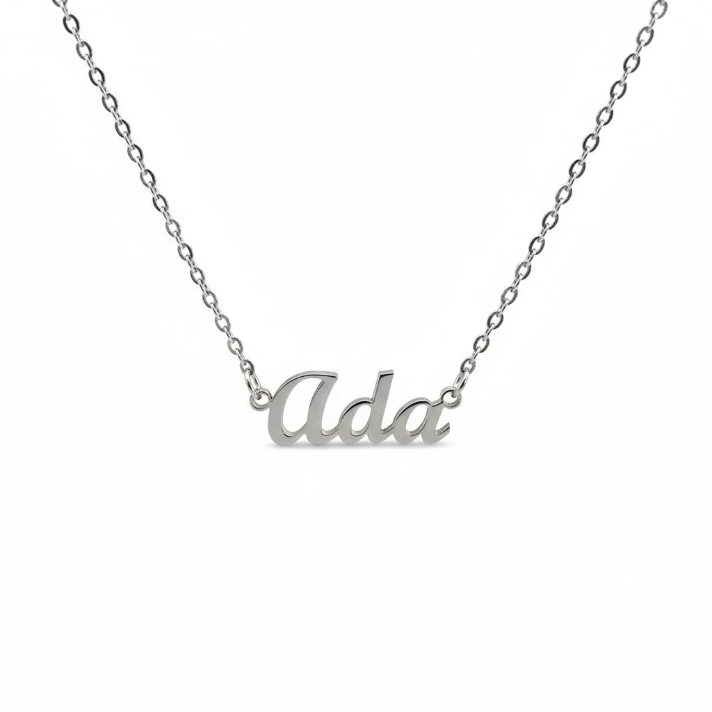 10:10 Collana Donna Nome Personalizzato In Acciaio Inox Anallergico, Gioiello Donna Nome Finitura Lucida, Catena Sottile Regolabile Realizzato in Italia