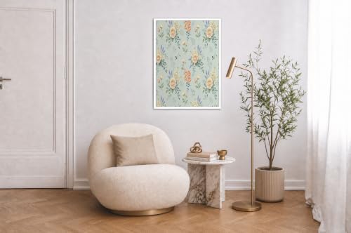 Tableau decoration murale vertical vert peinture sur toile 80x120 cm