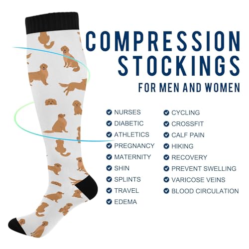 Image of Compression Socks for Women & Men, Knee High Socks for Circulation Medical Running Athletic Nurse Travel