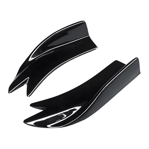 OtpOutopa Universal Rear Diffuser Car Spoiler, Rear Bumper Lip Body Canard Spoilers Black Lip Side Skirt Spoiler Splitter Protector Exterior Decoration Trim Kit Anti-Scratch (10.6inch,Smooth Black)