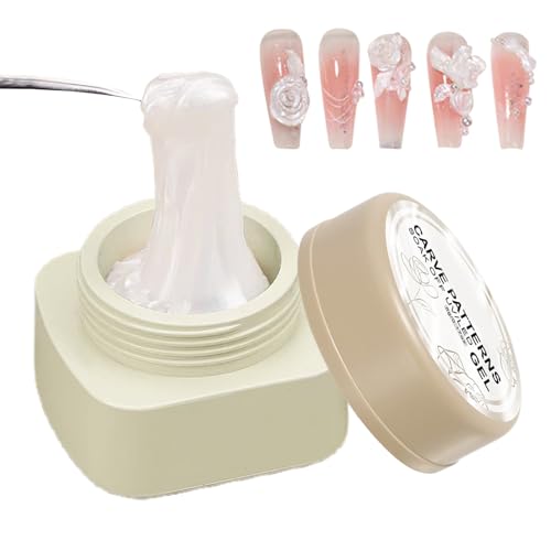 Gel de escultura para uñas, gel de uñas 3D,Gel de extensión de uñas duras 3D sin punta | Suministros de manicura blanca multifuncional de 5 g de 5 g para salón y hogar