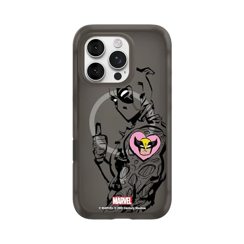 Coque iPhone 16 Pro MagSafe RhinoShield Marvel design Deadpool antichoc de qualité premium