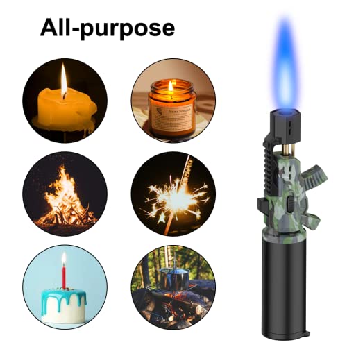 JETPRO Torch Lighter One-Hand Operation Kitchen Cooking Torch with Adjustable Flame (Butane Gas Not Included) (Camouflage)