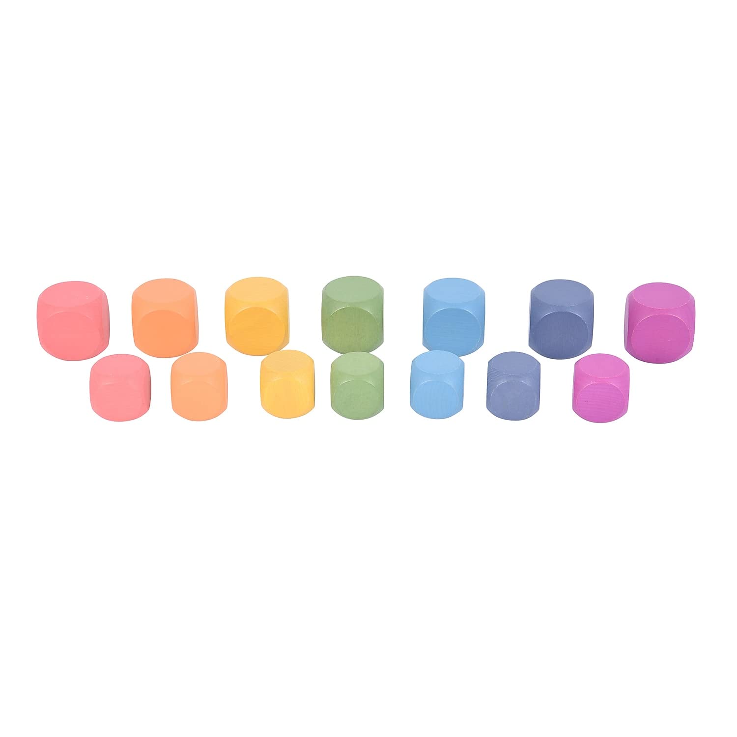 TickiT 73989 Rainbow Wooden Cubes - Pack of 14