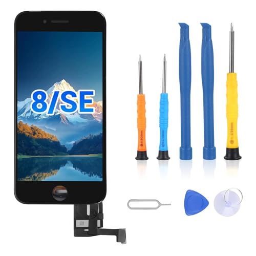 Hycago Écran pour iPhone 8 / SE (2020) 4,7 Pouces LCD FHD Remplacement Tactile 3D Digitizer Kit de Réparation