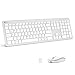 iClever GK08 Wireless Keyboard and Mouse Combo - Full-Size Ergonomic Keyboard with Number Pad, 2.4G USB, Quiet Click, 3-Level DPI, Rechargeable, Slim Design for Windows/Mac, Silver