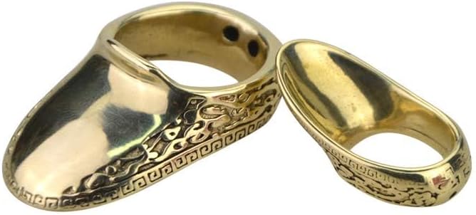 AMEYXGS Archery Thumb Ring Handmade Brass Finger Protector Thumb Protector Ring for Outdoor Archery Hunting Accessories Finger Tab