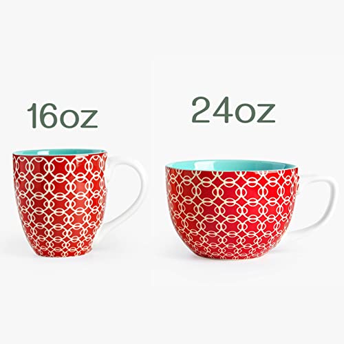 DOWAN Coffee Mugs Set of 4, 24 oz Large Coffee Mugs, Jumbo Soup Mugs