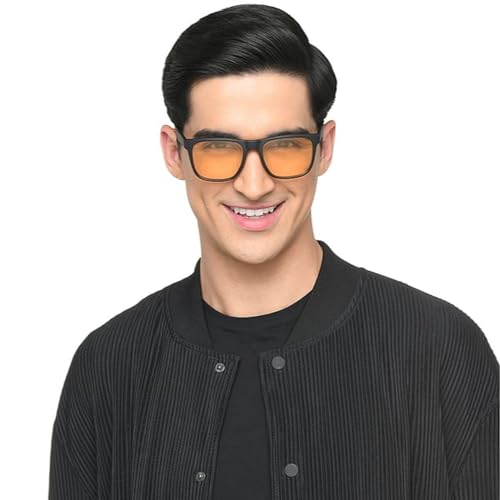 Vincent Chase By Lenskart | Yellow Lens Night Riding Sunglasses with Light Glare Reduction Technology for In Car and Bikers | Black Yellow Full Rim Square | 100% UV Protected |... - Image 3