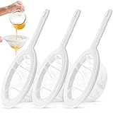 3 Piece Kitchen Fine Nylon Mesh Strainer Food Yogurt Mesh Sieve Plastic Mesh Colander with Handle Mini Brine Shrimp Separation Net for Filtering Coffee Juice Milk Honey Wine 100 Mesh 200 Mesh 400 Mesh