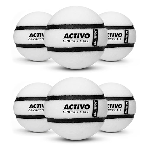 Image of jaspo Activo Air Core Indoor Cricket Ball |PU Material |Hollow Aircore Design |Soft Impact Play | 75g Lightweight |Safe for Indoor Cricket |Non-Toxic Build |Comfortable Grip |Durable & Kids-Friendly
