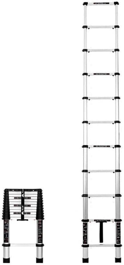 Vista 2 de Lightweight Foldable Portable Ladders Aluminum Telescoping Ladder Telescopic Tall Ladder - Top Non-Slip End Caps Design - for Industrial Household