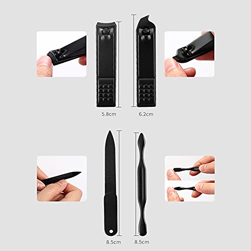 Pediküre-Set aus Edelstahl,15-teiliges Nagelknipser-Set,Professioneller Nagelschneider Grooming Kit für Finger und… – Bild 3