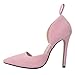 MAIERNISI JESSI Women's Pointy Toe High Heel Stiletto Big Bowknot Pumps Pink 37 - US 6