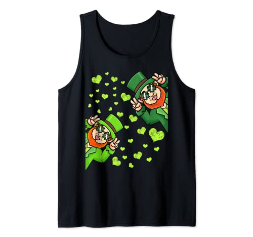 Leprechaun Hearts St Patricks Day Kinder Irish Women Girls Tank Top