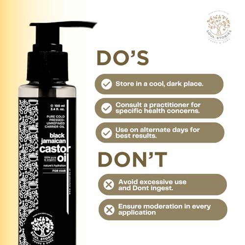 Image of Soul Stories Jamaican Black Castor Oil 100ml | Cold Processed Oil for Scalp Care & Stronger Looking Hair | Helps Reduce Breakage, Frizz & Dryness | Supports Healthy Growth | Rich in Omega 3 & 6