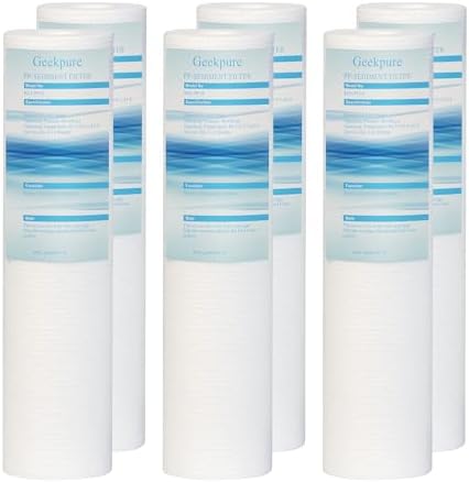 4 Filtres à Eau Sédiments 5 Microns Geekpure - Taille 10" X 4,5", Compatible Avec De Nombreuses Marques