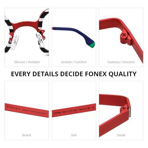 Image of FONEX Acetate Titanium Glasses Frame Women Round Eyeglasses Vintage Eyewear F85816