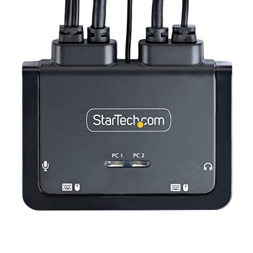 Image of StarTech 2-Port USB-C & DisplayPort Cable KVM, 4K 60Hz, USB Powered, Hybrid