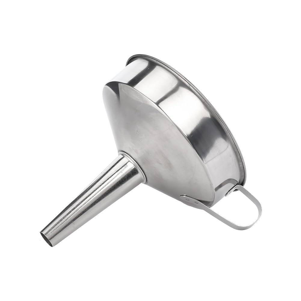 Embudo de Cocina de Acero Inoxidable de 4.4 Pulgada, Embudo de con Anillo de Asa, Accesorios de Cocina para Llenar Botellas, Transferir Líquidos, Ingredientes Secos, Aceite, Leche, Gran
