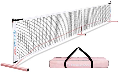 Pickletech Portable Pickleball Net Outdoor 22Ft Regulation Size Set 3.0 Reinforced Version (Pink) #TOP6