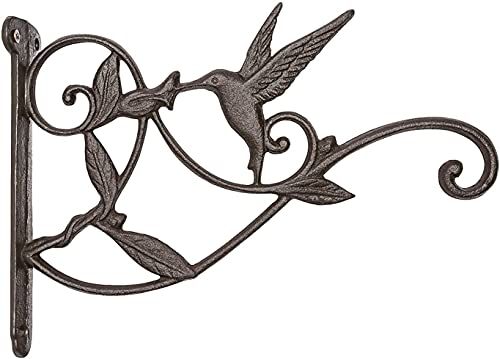 Mkono Hanging Plant Bracket Hook Iron Decorative Plant Hanger for Flower Basket Bird Feeder Wind Chime Lanterns, 1 Pack