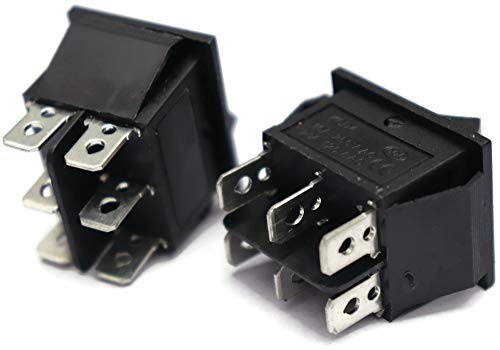 Image of Electronic Spices Black Rocker Button switch DPDT 3 Position ON-Off-ON 16A 250VAC / 20A 125VAC 6 Pi heavy duty Rocker Power Switch for Car Auto Boat Truck PACK OF 10