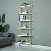 Industrial 6 tiers modern ladder shelf bookcasewood storage shelfdisplay shelving wall mounted wood shelvesgold  urban country home decor