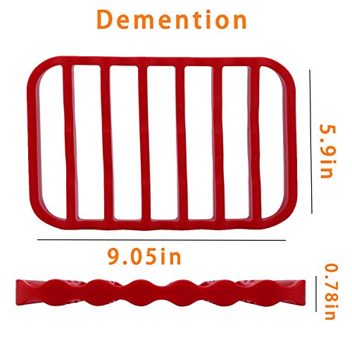 Fivebop 2 Pack Silicone Roasting Racks Non Stick Easy-Clean Cooling Rack For Cooking Baking Steaming (2Pack-Red) #TOP1