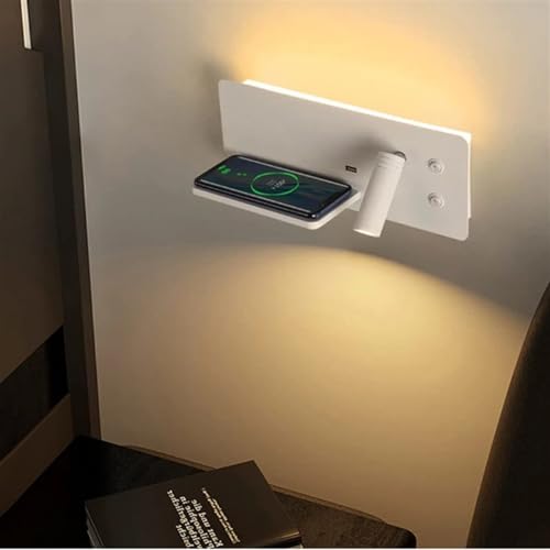 Lampe liseuse LED murale blanche pour éliminer les câbles et lire confortablement