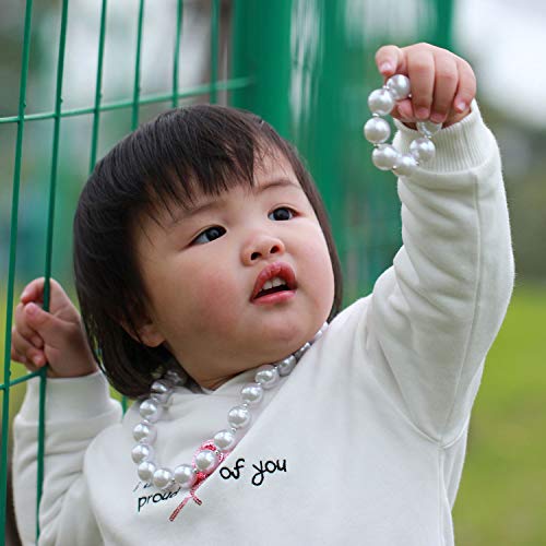 Baby Girls First Holy Communion Necklace Wedding Flower Girls Pearl Bracelet Bubblegum Chunky Bead Jewelry Set2