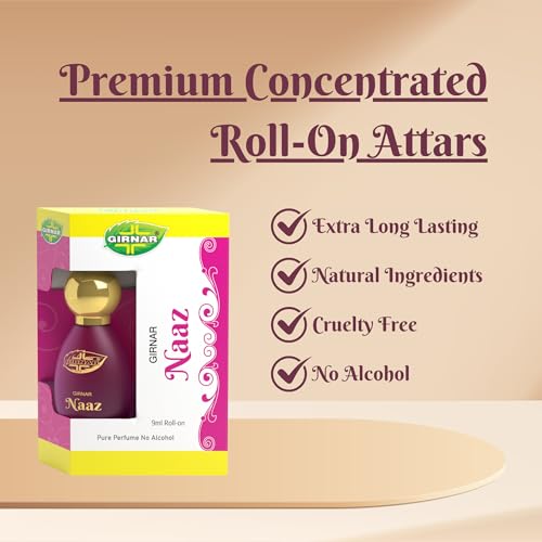 Image of Girnar Naaz Oud Attar 9ml | Non-Alcoholic Premium Concentrated Perfume | Spicy Saffron, Coriander, Iris, Rosy & Woody Ambery Scent