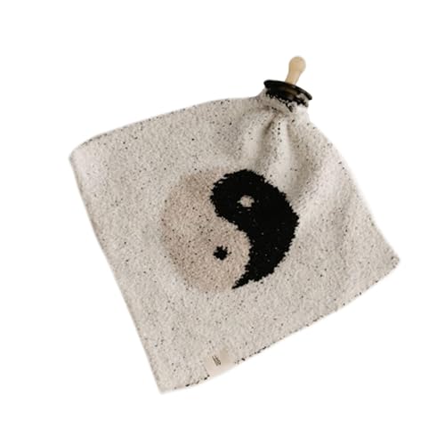 Image of Forever French Baby | Baby Lovey | Pacifier Holder | Lovie Baby Gifts | Baby Boy & Baby Girl | Ideal for Age 0 Months & Up | Microfiber Feather Yarn | Pacifier Not Included (Yin Yang)