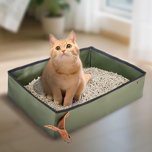 Inodoro portátil para gatos y cama de viaje impermeable para coche 4