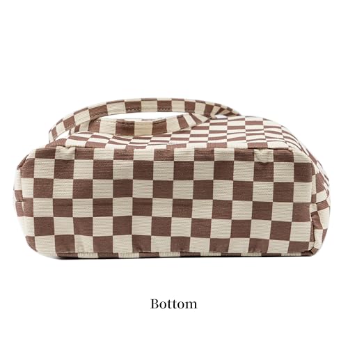 Image of TOPASION Cute Corduroy Tote Bag Canvas Shoulder Handbags for Women Travel Shopping