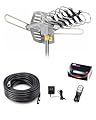 YeCeny Digital Outdoor Amplified HD TV Antenna,150 Miles Motorized 360 Degree Rotation,Wireless Remote Control,40FT RG6 Coax Cable,UHF VHF 1080P 4K,Support 2 TVS