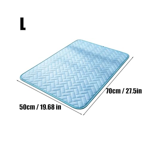 Generisch Kühlmatte Hunde, 50X70CM rutschfeste Kühlmatte Polyester für Hunde Katzen, Faltbare Kühlmattes Haustiere für Hundes Katzen, Waschbare Kühlmattes Kätzchen Welpen, für Haustierbedarf-2